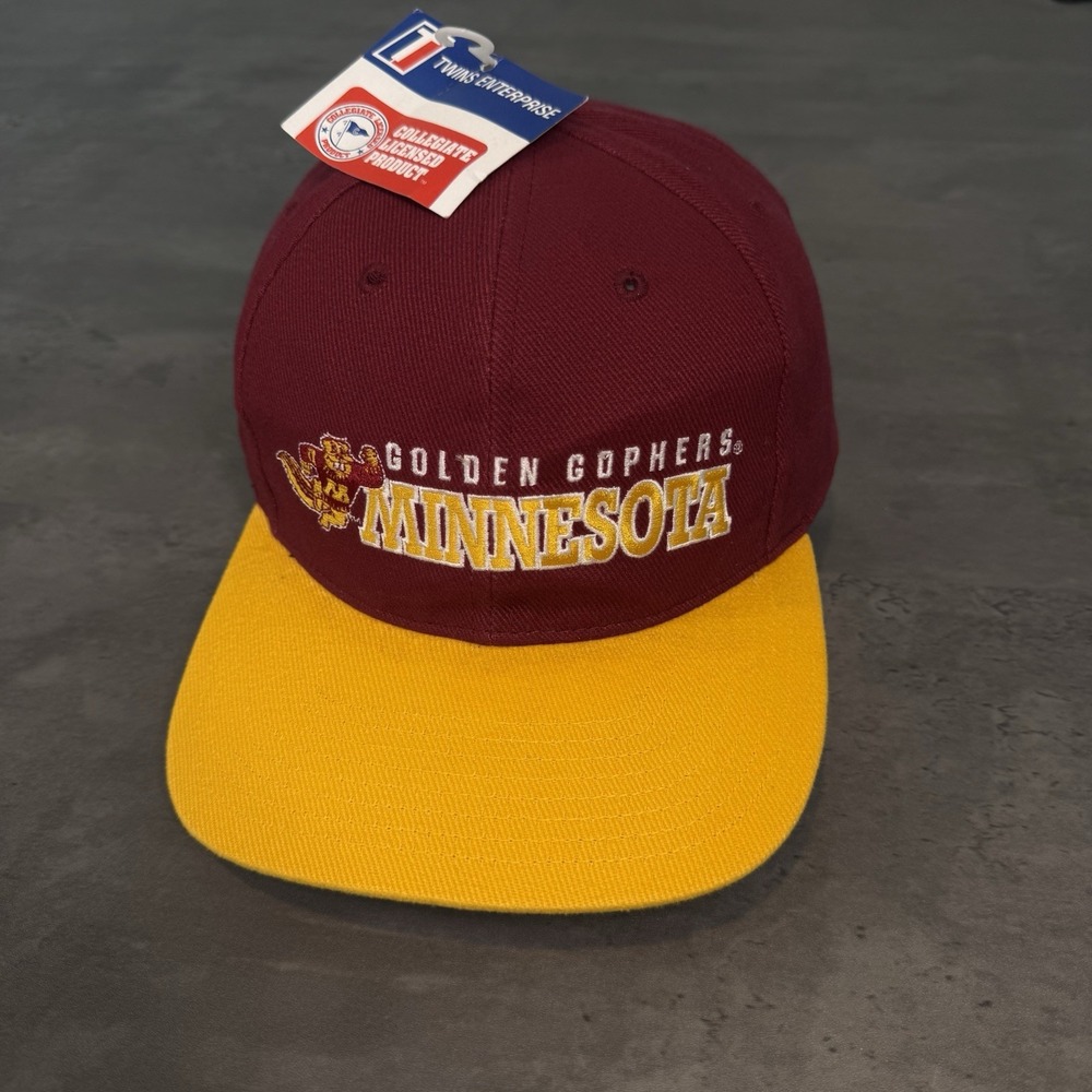 Vintage 90s Minnesota Golden State Gophers Hat 90s Twins Script Spellout 2 Tone